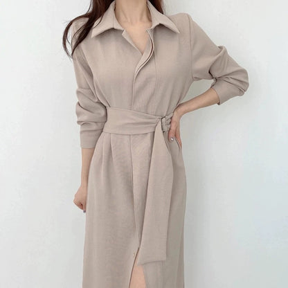 2023 New Early Autumn New High-end, Western Style Age-Reducing Goddess Fan Chulian Dress Long Waist Slimming Skirt