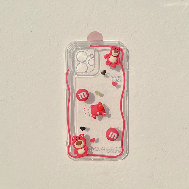 Three-dimensional 3D bear applicable bear case for iphone 13pro max cute casing 14promax 15plus cover protection iPhone 11 mobile phone protective case 14