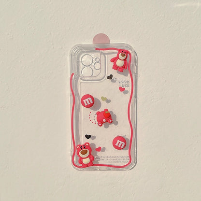 Three-dimensional 3D bear applicable bear case for iphone 13pro max cute casing 14promax 15plus cover protection iPhone 11 mobile phone protective case 14