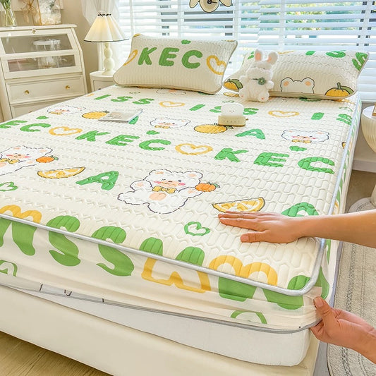 Ice silk latex cool mat three-piece set bed sheet summer bedspread single piece children baby air conditioning mat cool pad washable