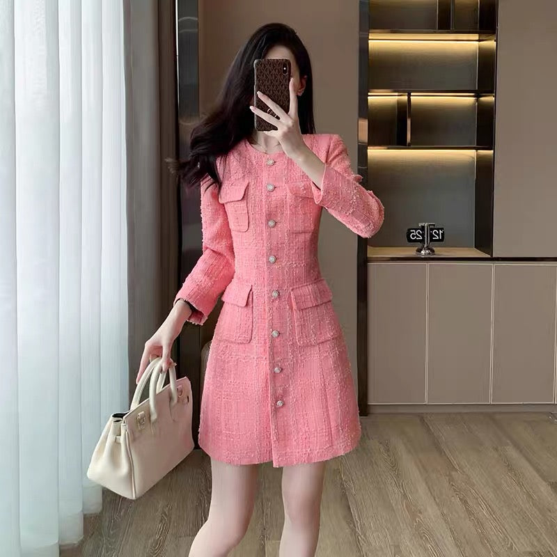 Autumn 2023 new women's clothing, small fragrance style, high-end wear, small French dress, women's autumn long-sleeved skirt