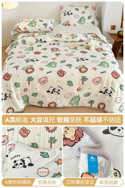 Class A soybean fiber knitted cotton summer cool quilt machine washable summer children's thin quilt spring and autumn summer air conditioning quilt