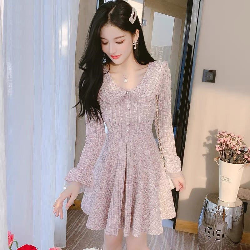 lolita small fragrant dress women's autumn and winter 2023 new high-end temperament small bottoming skirt