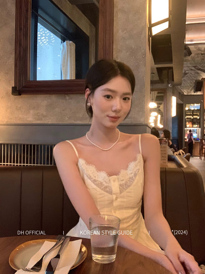 DH OFFICIAL Big Flower [Legend of the Blue Sea] French Court Klein Blue Lace Dress