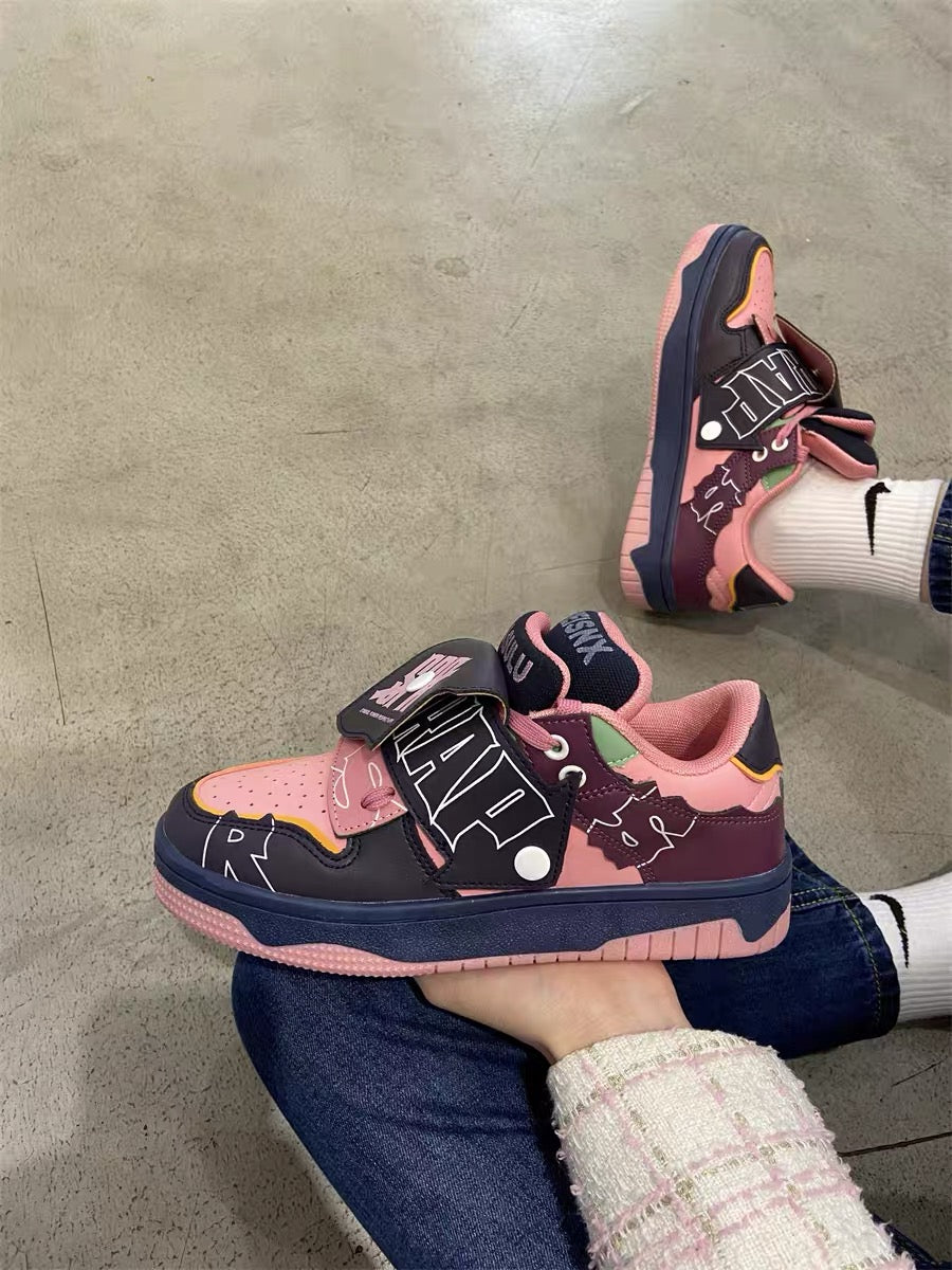 National trend versatile double tongue dragon fruit four seasons bread shoes niche trend men's and women's skate shoes student sports shoes