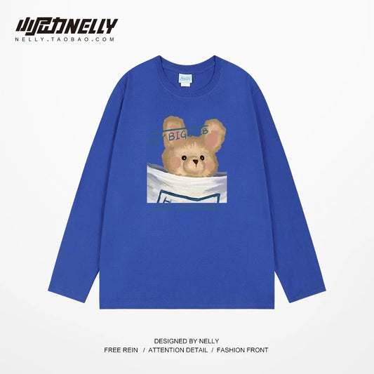 American cartoon cat print round neck short sleeve men and women summer 2025 couple pure cotton t-shirt half sleeve bottoming shirt trend