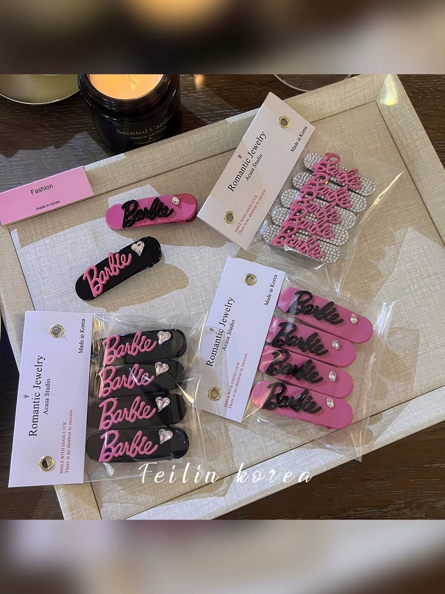 Pink hairpin headband clip forehead bangs side broken hair clip for women exquisite small side clip 2023 new high-end