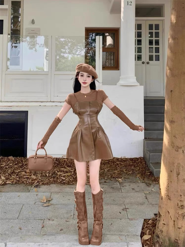 French royal sister high-end niche top leather suspender dress hot gir Lee Nhi Boutique French royal sister high-end niche top leather suspender dress hot gir Lee Nhi Boutique
