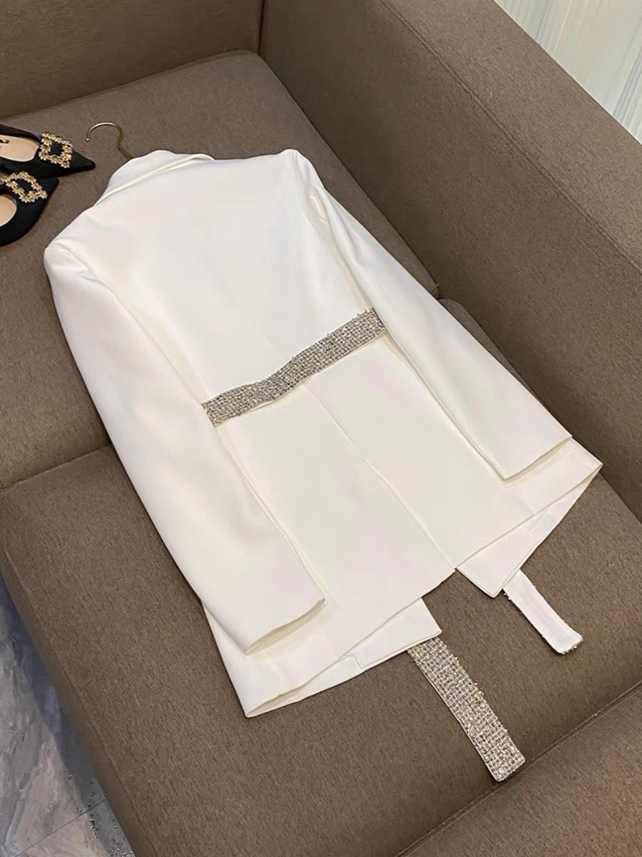 Personalized Street Style Jacket Women's Trendy 2023 Autumn and Autumn New Fashion Woolen Big Pocket Stitching Contrast Color Lace-up Suit 8776 (B7910)