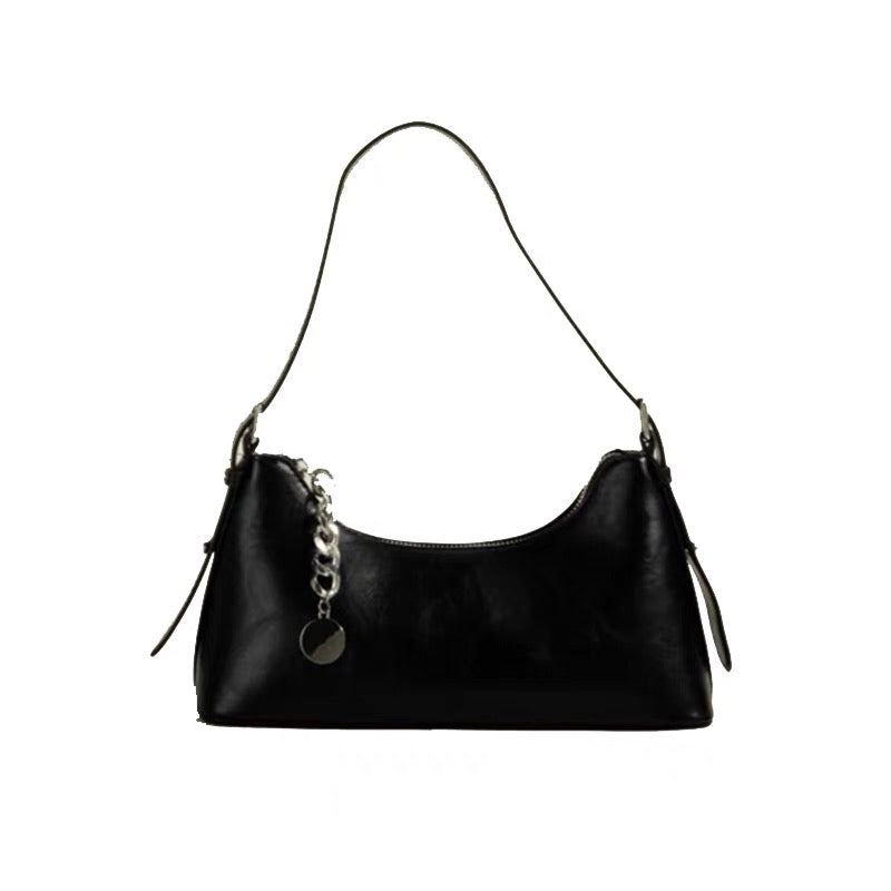 Bag women's summer 2023 new French underarm bag high-end fashion all-match explosive style black chain Messenger women's bag