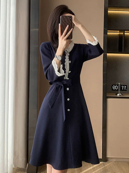 French socialite small fragrant dress for women early autumn 2023 new waist slimming mid-length elegant skirt