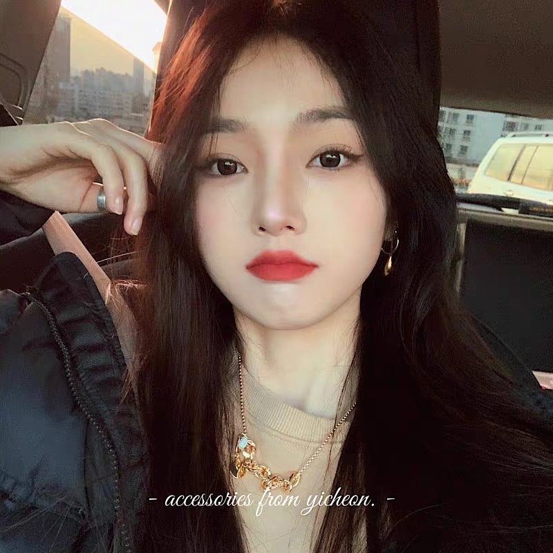 YIcheon Chenxihai Retro Chain Stitching Pearl Necklace Women's Korean Design Gentle Clavicle Chain C52