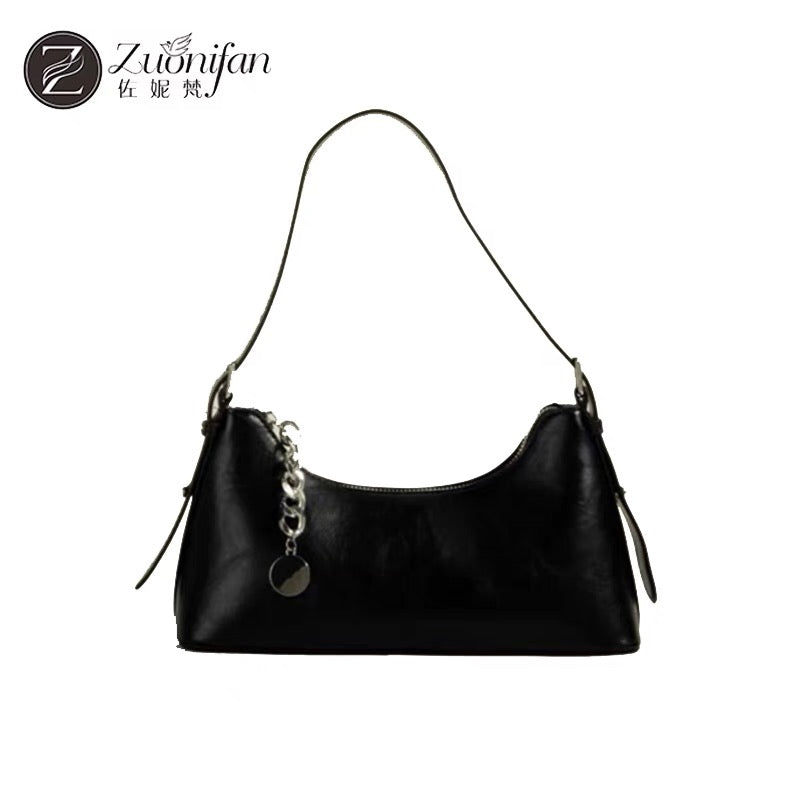 Bag women's summer 2023 new French underarm bag high-end fashion all-match explosive style black chain Messenger women's bag