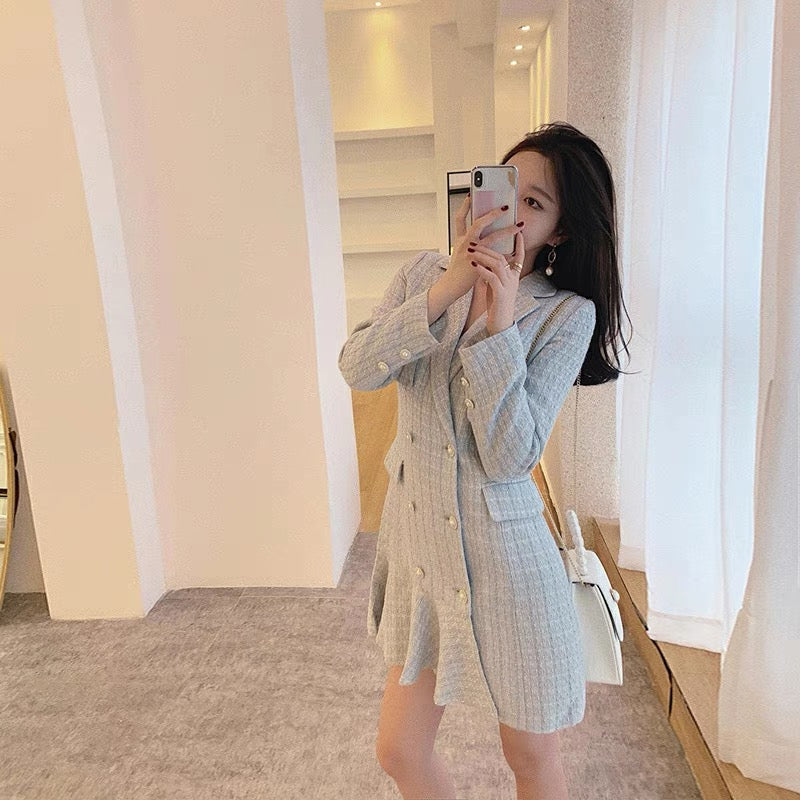2023 Winter New French Suit Annual Party Small Evening Dress Dress for Women Autumn and Winter Socialite Xiaoxiangfeng Early Spring
