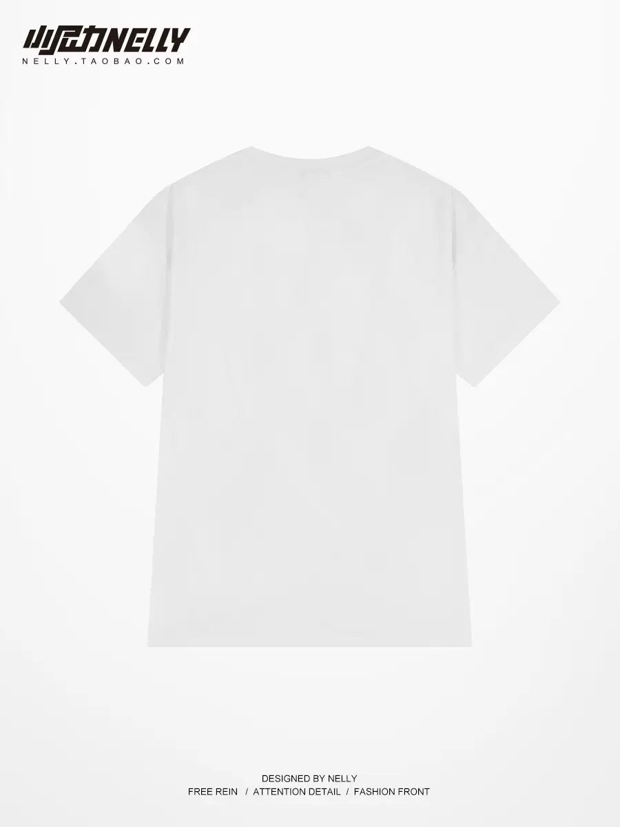 Pure cotton short-sleeved men's and women's T-shirts 2024 spring and summer new fashion brand ins loose half-sleeved white round neck student T-shirt