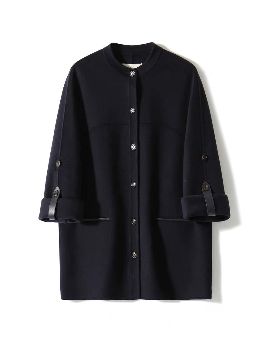 [DYG564459VG] Xiaohange L*V new winter style loose straight round neck woolen cashmere coat