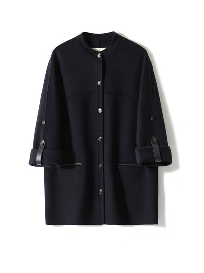 [DYG564459VG] Xiaohange L*V new winter style loose straight round neck woolen cashmere coat