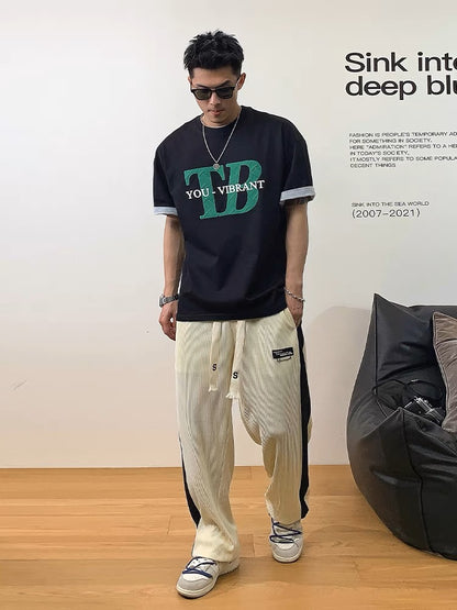 Xu Tailang American retro letter printed short-sleeved simple fashion loose versatile t-shirt ins trend men's top