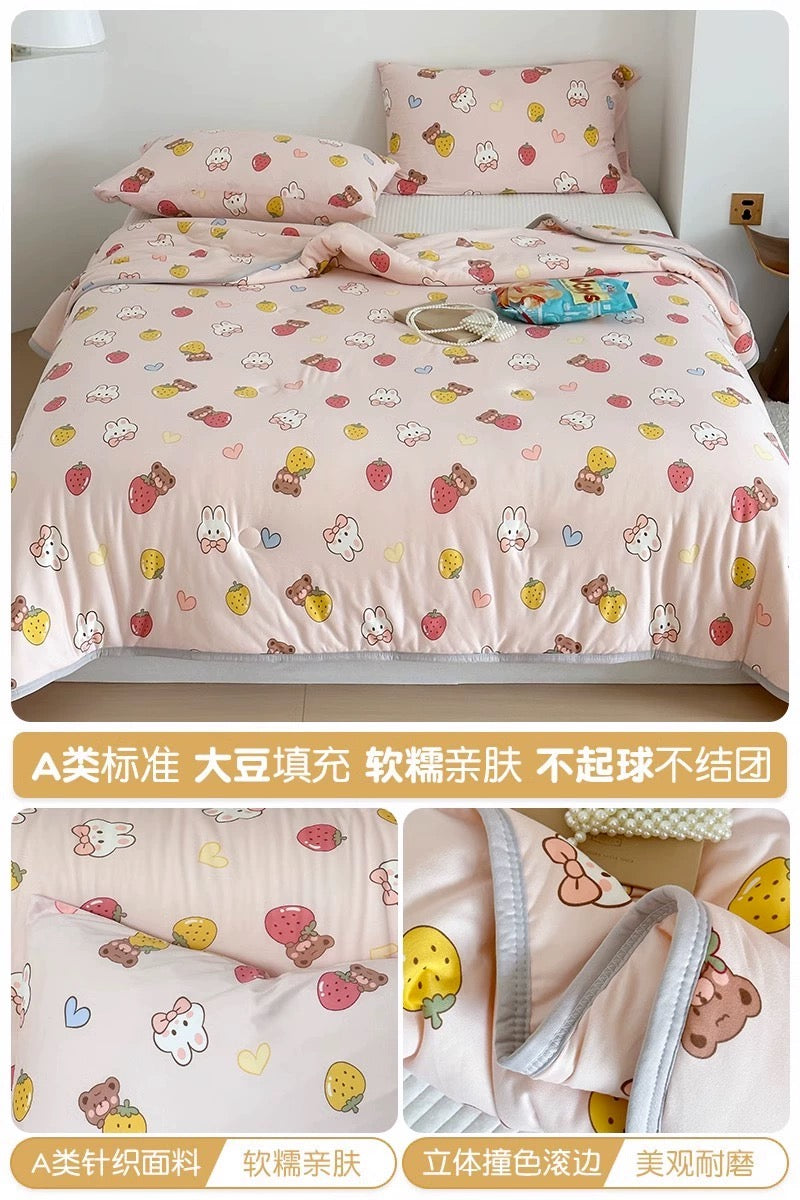 Class A soybean fiber knitted cotton summer cool quilt machine washable summer children's thin quilt spring and autumn summer air conditioning quilt