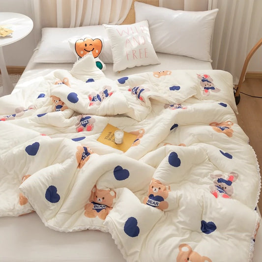 Class A soybean fiber knitted cotton summer cool quilt machine washable summer children's thin quilt spring and autumn summer air conditioning quilt