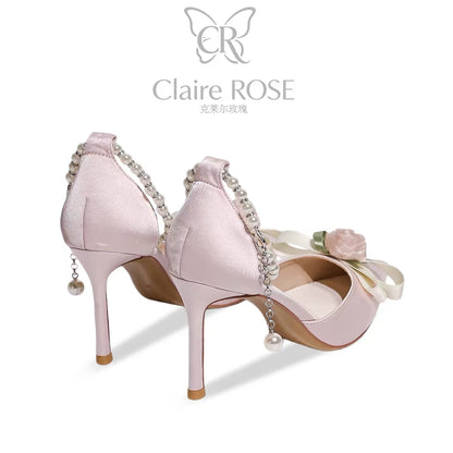 Claire ROSE Princess Gift Box – Women's Stiletto High Heels (Crystal-Style Shoes) – Perfect for Coming-of-Age Gifts