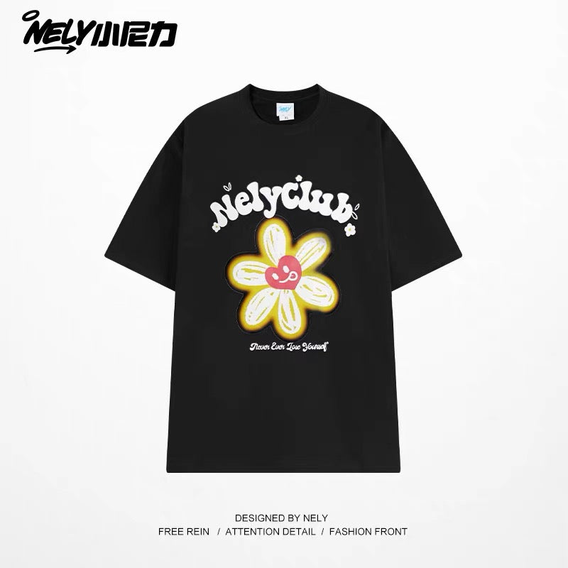 American cartoon cat print round neck short sleeve men and women summer 2025 couple pure cotton t-shirt half sleeve bottoming shirt trend