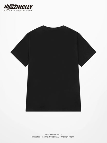 Short-sleeved T-shirts for men and women in summer new American loose bear print tops cityboy couple casual T-shirt trend