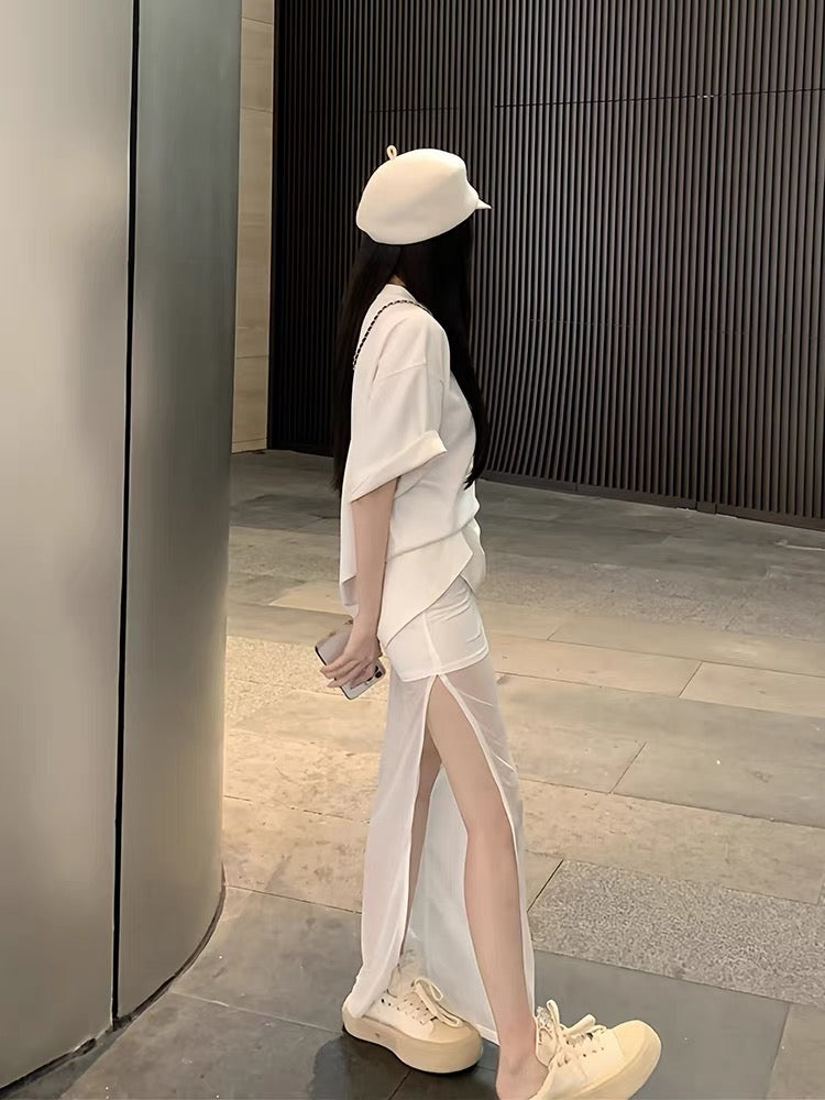 MOXI summer net red two-piece suit age reduction pure desire fashionable fashion foreign style skirt suit female