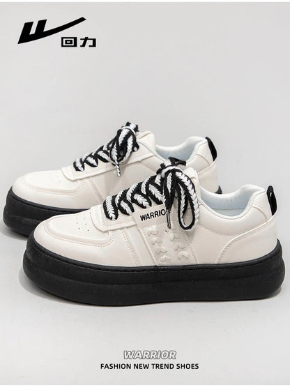 Huili Maisui white shoes for women 2024 new thick-soled heightening spring casual shoes for students versatile sports board shoes