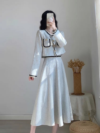 Autumn clothing for women 2023 new style French slim fit with a complete set of dresses and two-piece suit