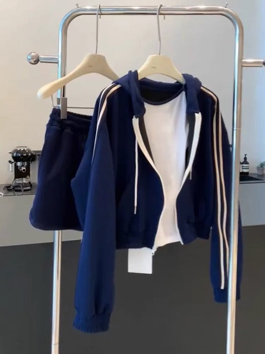 2023 new autumn women's clothing for petite temperament complete set of casual fashion sports sweatshirt two-piece suit