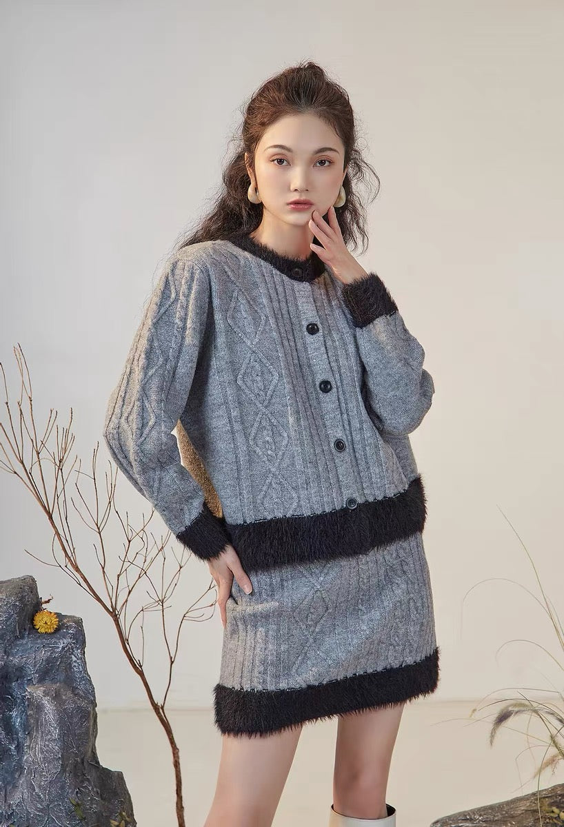 Free Assembly Women's Tweed Cardigan Sweater And Skirt Set Size M | eBay