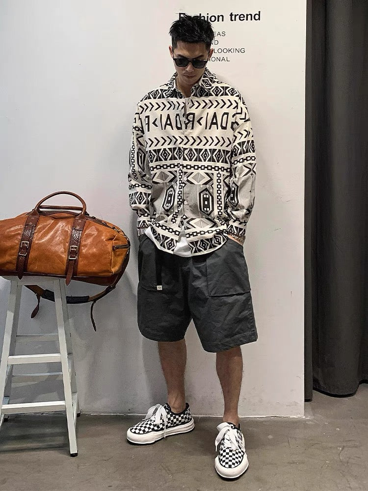 Xutai wave brand long-sleeved shirt men's spring and autumn new American style high-end shirt casual all-match Japanese jacket tide