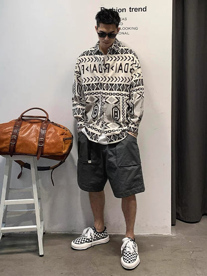 Xutai wave brand long-sleeved shirt men's spring and autumn new American style high-end shirt casual all-match Japanese jacket tide
