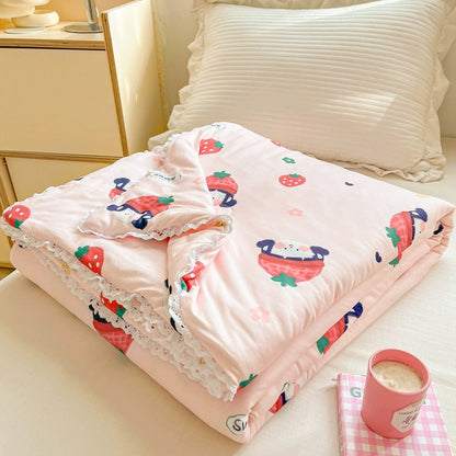 Class A soybean fiber knitted cotton summer cool quilt machine washable summer children's thin quilt spring and autumn summer air conditioning quilt