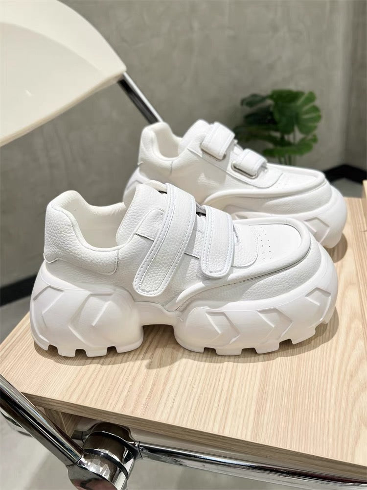 S15 explosive version of niche Velcro big-head ugly shoes for women genuine leather thick-soled height-increasing platform shoes ins super hot dad shoes
