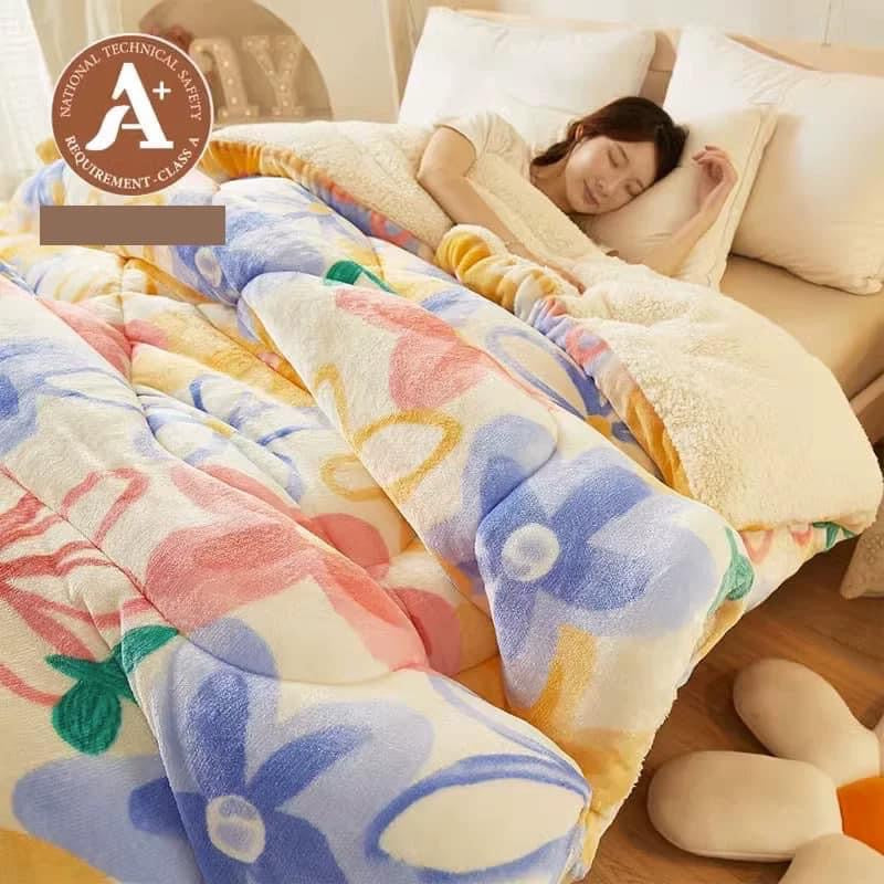 Coral fleece blanket lamb fleece quilt thickened winter single student dormitory milk flannel blanket bed