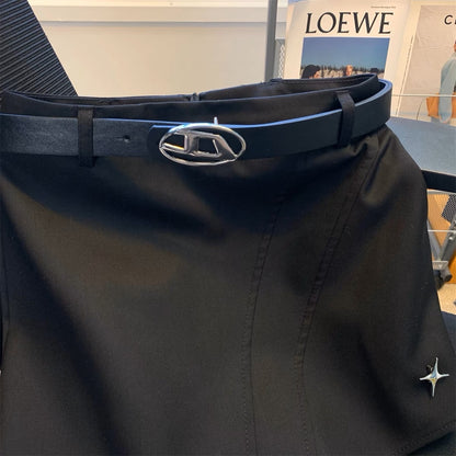 Net red style irregular black skirt small man short bag hip skirt female sweet cool hot girl sexy skirt summer