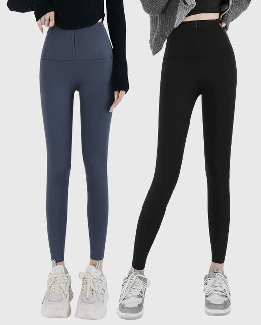 Shark pants women's outer wear autumn and winter velvet thickened buttoned leggings high waist belly shaping tight yoga Barbie pants (S632)