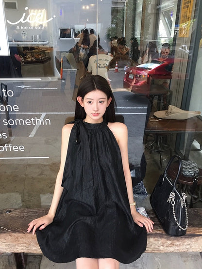 A ice of vale "Ancient Black Mamba ~" Acetate textured strappy dress, slim and drapey holiday dress