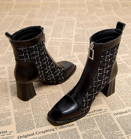 High-heeled short boots for women 2023 autumn and winter new women's boots versatile thin medium heel thick heel Martin boots single boots British style