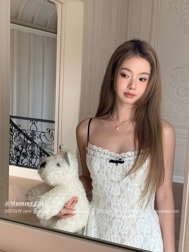 Mummy Cat Lays Eggs Snowflake Princess Pure Desire Sexy Three-dimensional Lace Inner Suspender Dress