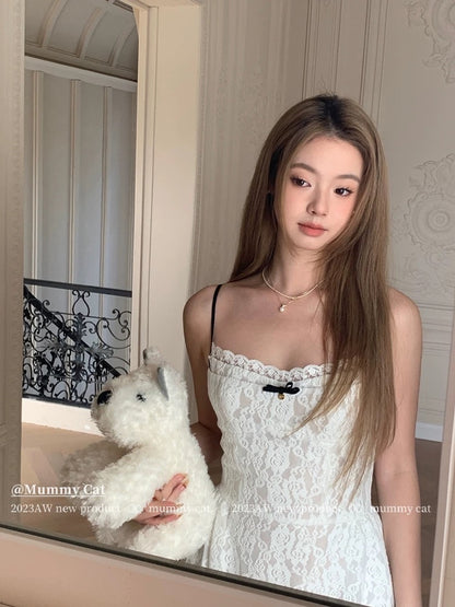 Mummy Cat Lays Eggs Snowflake Princess Pure Desire Sexy Three-dimensional Lace Inner Suspender Dress