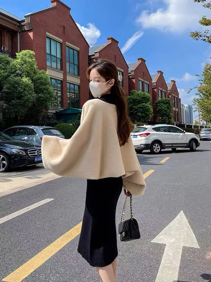 Lin Yan'er suit skirt women's autumn and winter 2023 new cardigan suspender knitted dress elegant lady two-piece set (S184)