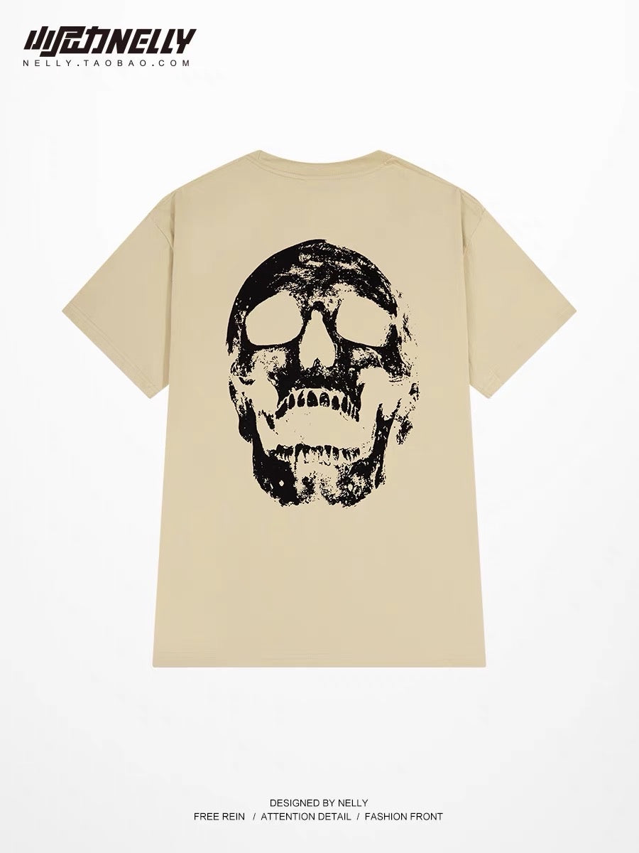 Summer 2023 new heavy cotton loose short-sleeved t-shirt men's trend American retro all-match half-sleeved ins top