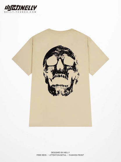 Summer 2023 new heavy cotton loose short-sleeved t-shirt men's trend American retro all-match half-sleeved ins top