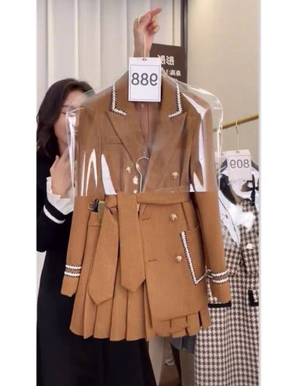 Light luxury socialite Xiaoxiangfeng 2023 early autumn foreign style age-reducing temperament hits the street Versailles high-end suit skirt for women