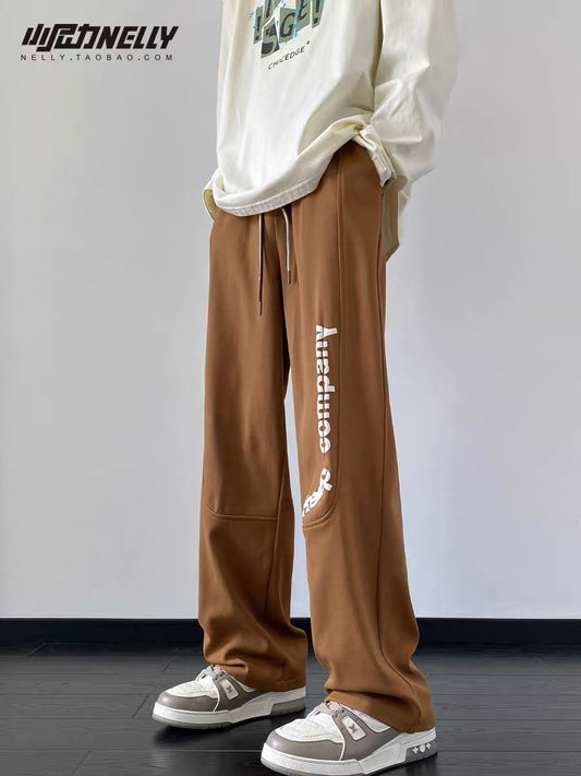 American hiphop spring and autumn trousers men's high street fashion brand casual sweatpants European and American style vibe sports trousers
