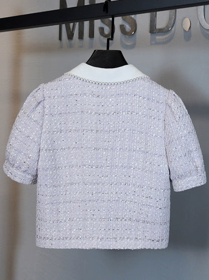 Miss DG suit female summer 2023 new self-cultivation and thin A-line skirt temperament reducing age small fragrant wind suit skirt