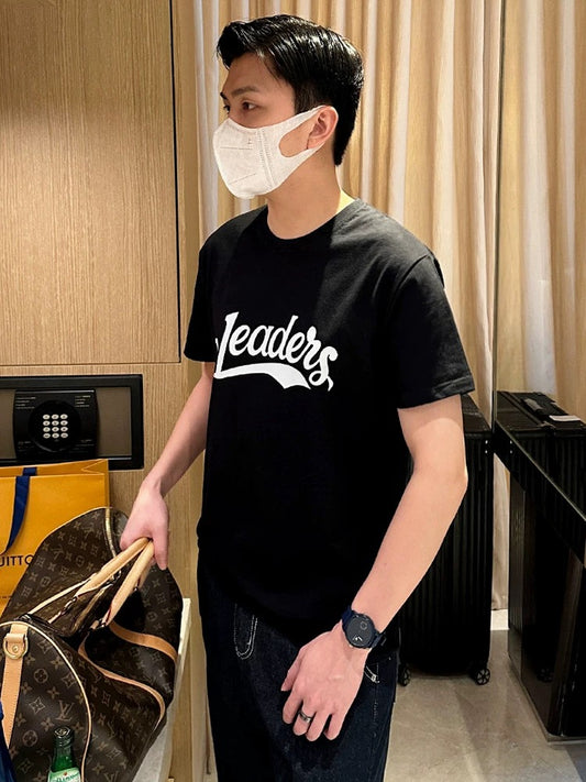 Summer men's short-sleeved 2024 new round neck T-shirt casual custom clothes men's letter printed white T-shirt men
